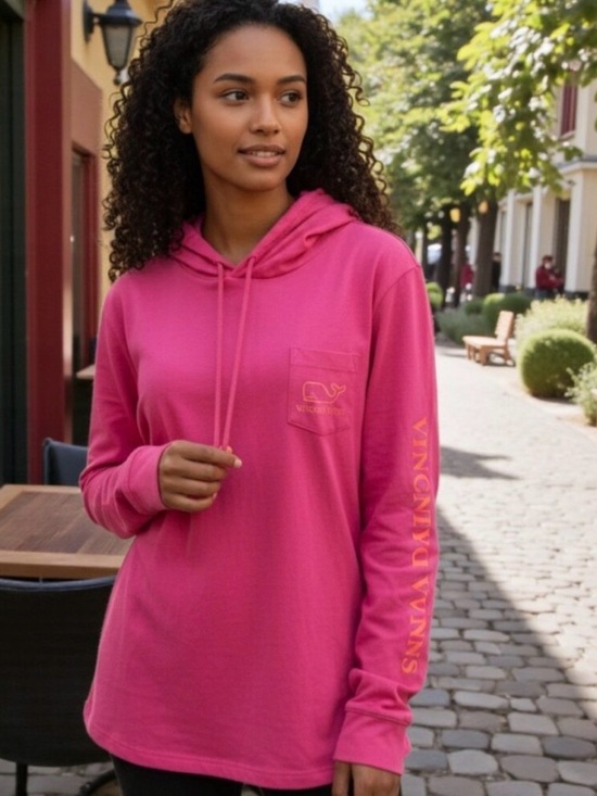 Vineyard Vines Tops - Vineyard Vines Women’s Hot Pink Long-Sleeve Hoodie Tee